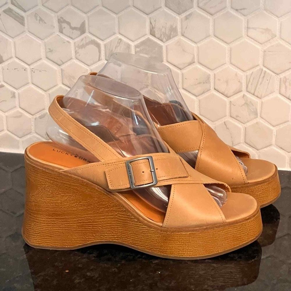 Lucky Brand Women's Delaynee Platform Wedge Sandal Size 9.5‎ - Picture 3 of 6
